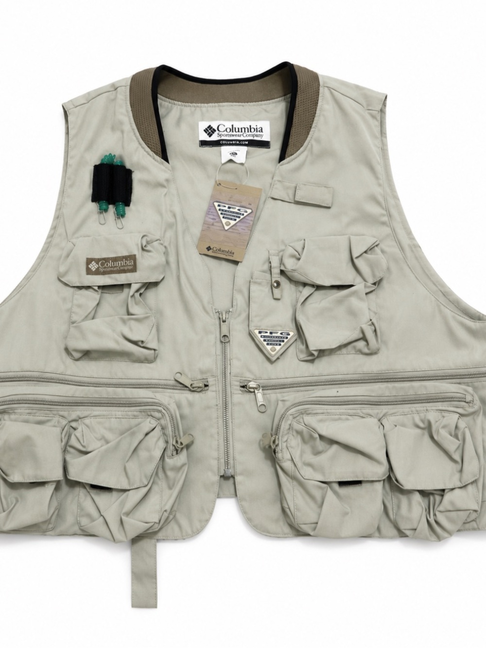 Columbia PFG Henry’s Fork III Fishing Vest XXL Beige Utility Outdoor Vest NWT